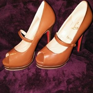 Christian Louboutin Caramel Bana Mary Jane Pumps